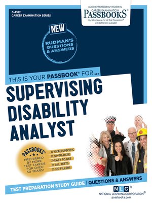 cover image of Supervising Disability Analyst (IV, V)